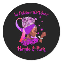 Breast Cancer And Domestic Violence Awareness Classic Round Sticker