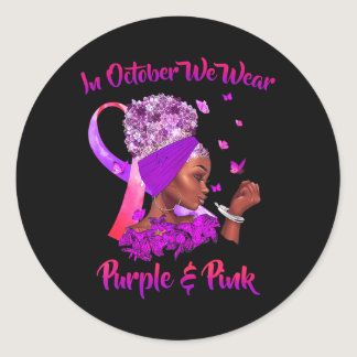 Breast Cancer And Domestic Violence Awareness Classic Round Sticker