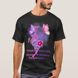 Breast cancer and domestic violence awareness flow T-Shirt