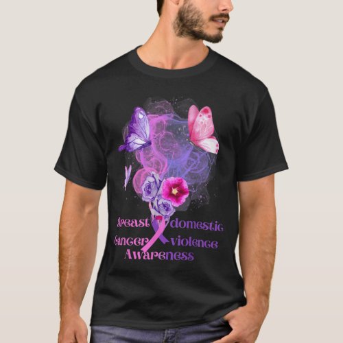Breast cancer and domestic violence awareness flow T_Shirt