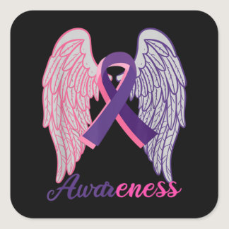 Breast Cancer and Domestic Violence Awareness Surv Square Sticker