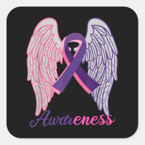 Breast Cancer and Domestic Violence Awareness Surv Square Sticker