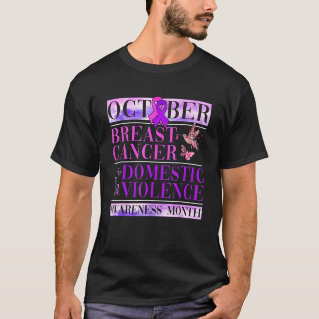 Breast Cancer And Domestic Violence Awareness T-Shirt (Front)