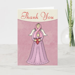 Breast Cancer Angel 1 Thank You Greeting Card