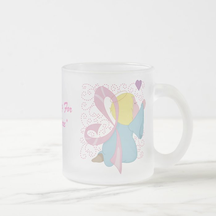 Breast Cancer Angel Customizable Frosted Mug