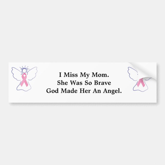 breast cancer angel for mom bumper sticker (Front)