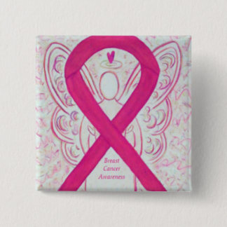 Breast Cancer Angel Hot Pink Awareness Ribbon Pins