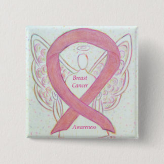 Breast Cancer Angel Pink Awareness Ribbon Art Pins