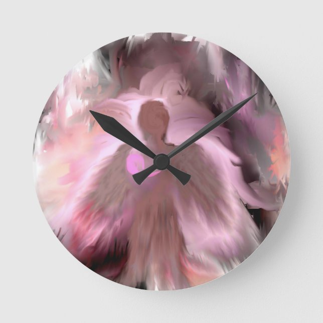Breast Cancer Angel Round Clock (Front)