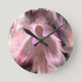 Breast Cancer Angel Round Clock