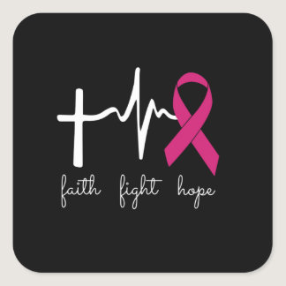 Breast cancer aware month - Funny Heart Beats Square Sticker