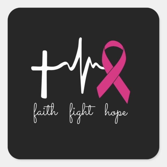 Breast cancer aware month - Funny Heart Beats Square Sticker (Front)