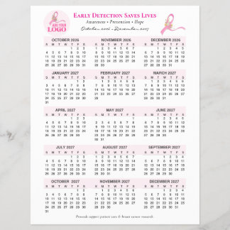 Breast Cancer Awareness 15-Month 2027 Calendar Flyer