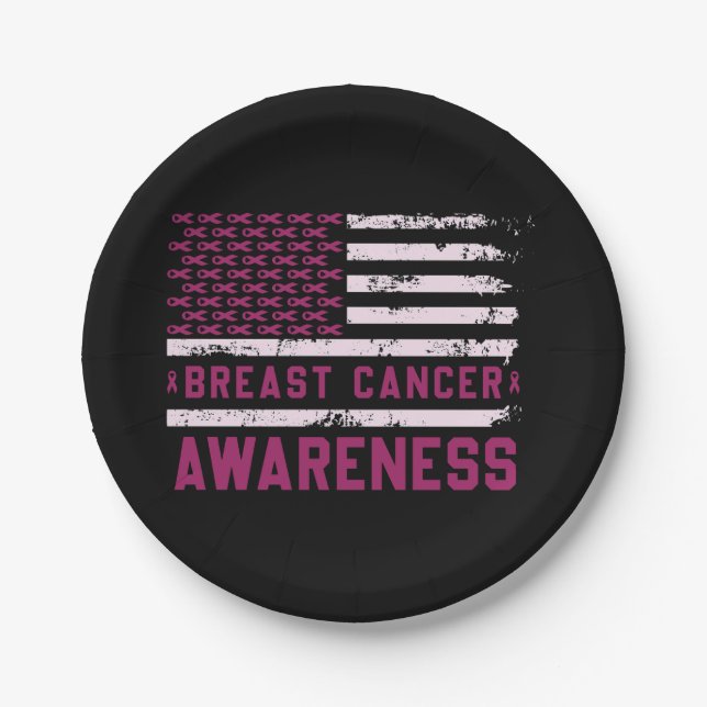 breast cancer awareness (2) paper plates (Front)