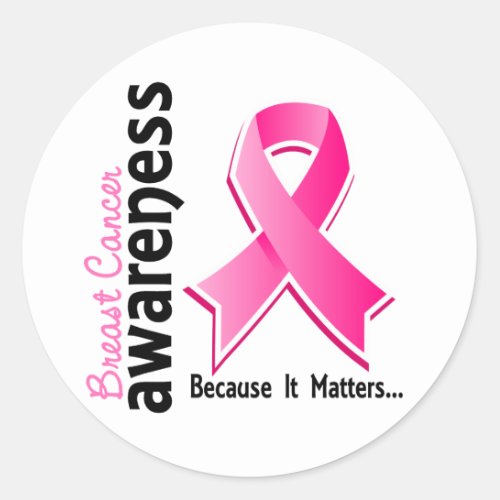 Breast Cancer Awareness 5 Classic Round Sticker