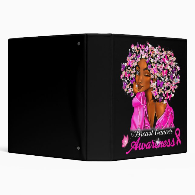 Breast Cancer Awareness African American Women Mel 3 Ring Binder (Background)