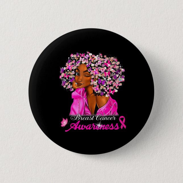 Breast Cancer Awareness African American Women Mel Button (Front)