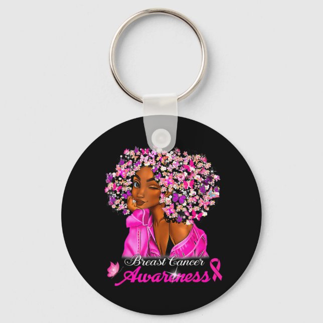Breast Cancer Awareness African American Women Mel Keychain (Front)