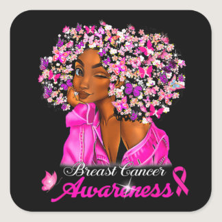 Breast Cancer Awareness African American Women Mel Square Sticker