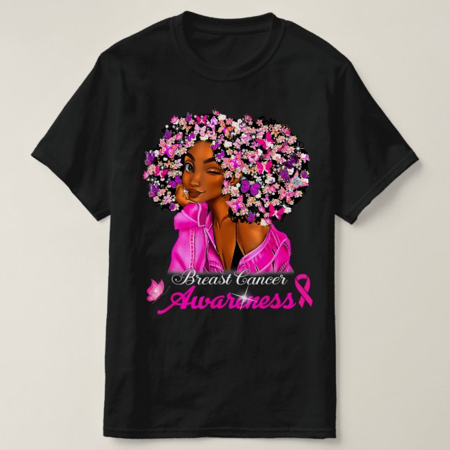 Breast Cancer Awareness African American Women Mel T-Shirt (Design Front)