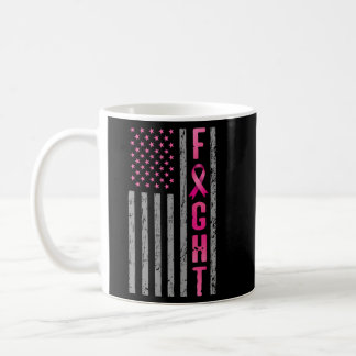 Breast Cancer Awareness American Flag Coffee Mug