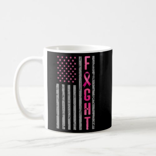 Breast Cancer Awareness American Flag Coffee Mug