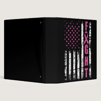 Breast Cancer Awareness American Flag Fight Pink R 3 Ring Binder