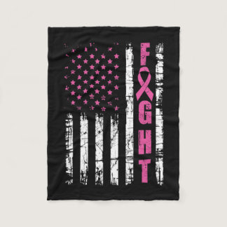 Breast Cancer Awareness American Flag Fight Pink R Fleece Blanket