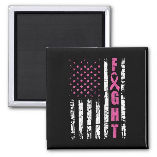 Breast Cancer Awareness American Flag Fight Pink R Magnet