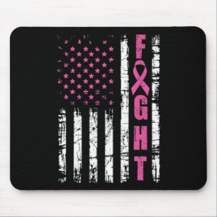 Breast Cancer Awareness American Flag Fight Pink R Mouse Pad
