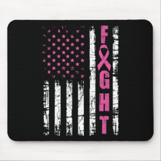 Breast Cancer Awareness American Flag Fight Pink R Mouse Pad