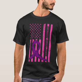 Breast Cancer Awareness American Flag friends T-Shirt