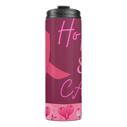 breast cancer awareness and support thermal tumbler