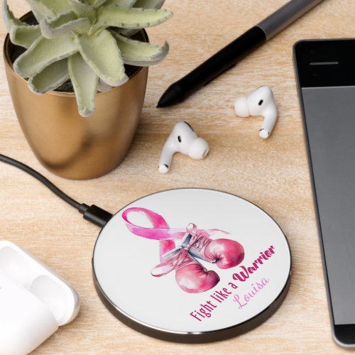 BREAST CANCER AWARENESS AND SUPPORT WIRELESS CHARGER 