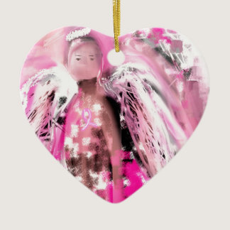 Breast Cancer Awareness Angel #2 Ceramic Ornament