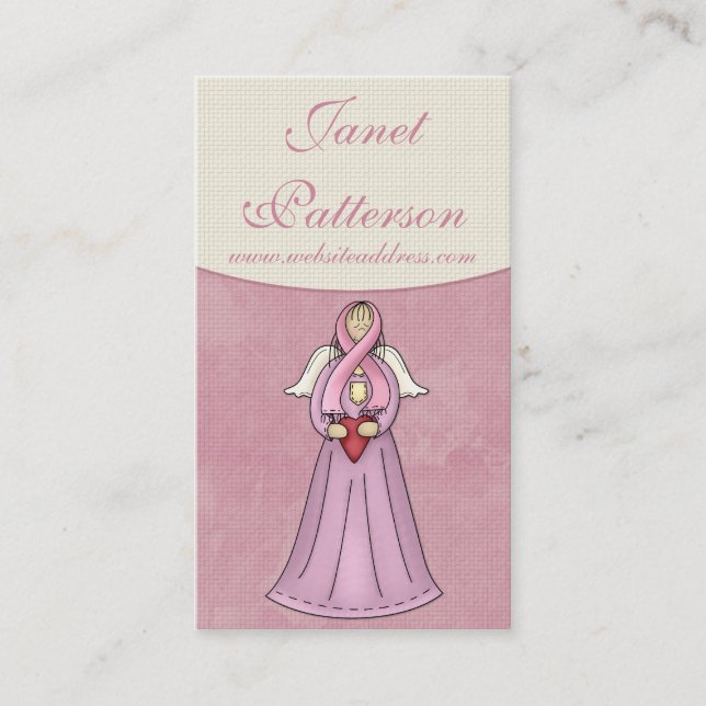 Breast Cancer Awareness Angel D1 Business Card (Front)