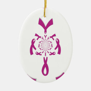 Breast Cancer Awareness Art Print Ceramic Ornament