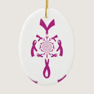 Breast Cancer Awareness Art Print Ceramic Ornament