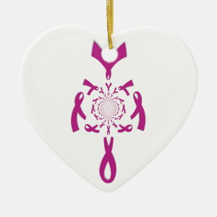 Breast Cancer Awareness Art Print Ceramic Ornament