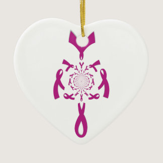 Breast Cancer Awareness Art Print Ceramic Ornament