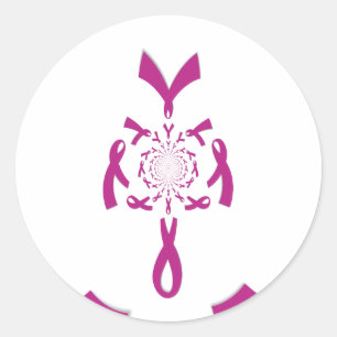 Breast Cancer Awareness Art Print Classic Round Sticker