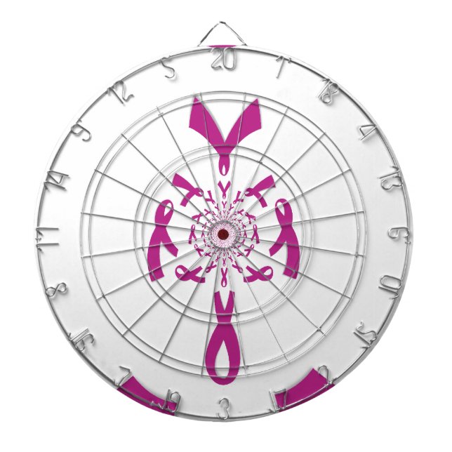 Breast Cancer Awareness Art Print Dartboard (Front)