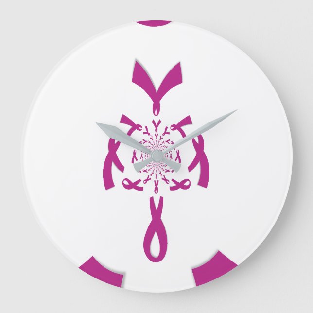 Breast Cancer Awareness Art Print Large Clock (Front)