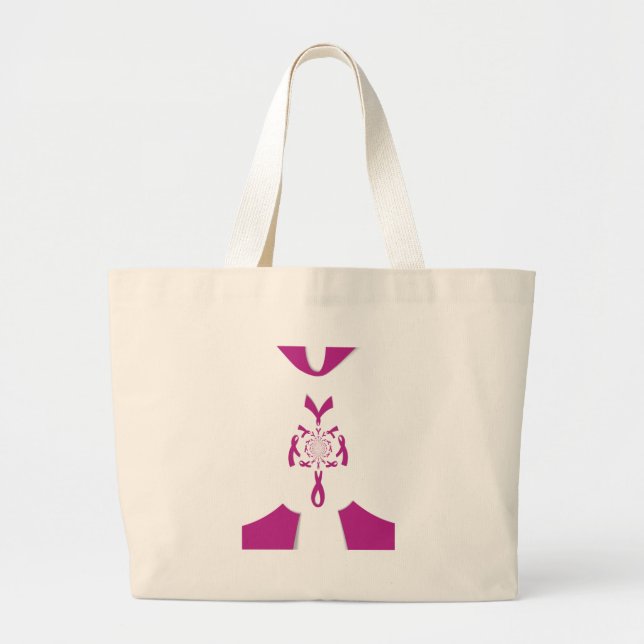 Breast Cancer Awareness Art Print Large Tote Bag (Front)