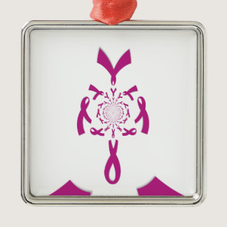 Breast Cancer Awareness Art Print Metal Ornament