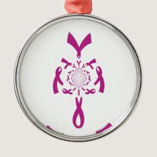 Breast Cancer Awareness Art Print Metal Ornament