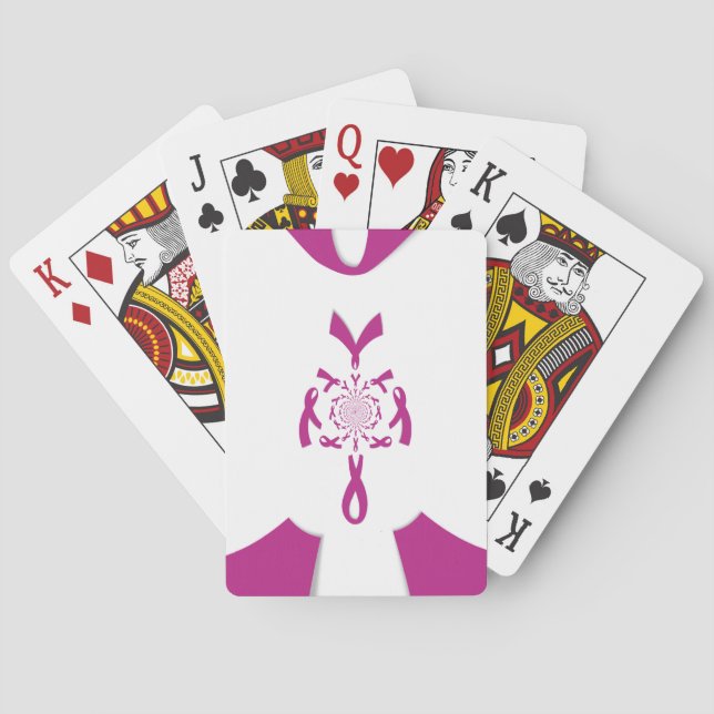 Breast Cancer Awareness Art Print Poker Cards (Back)