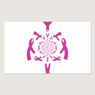 Breast Cancer Awareness Art Print Rectangular Sticker