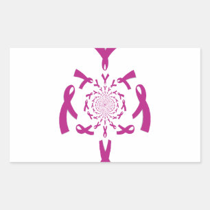 Breast Cancer Awareness Art Print Rectangular Sticker