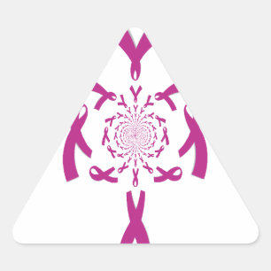 Breast Cancer Awareness Art Print Triangle Sticker